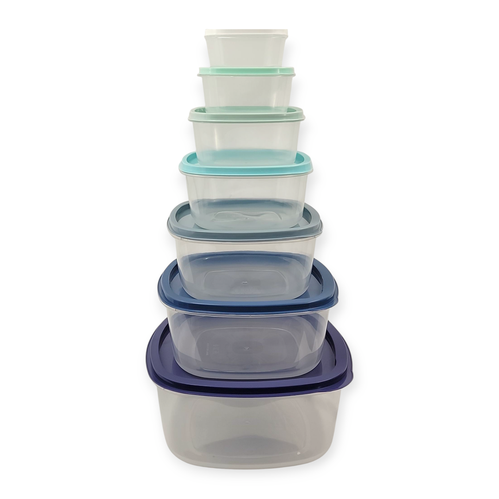 Dark Blue 7 pcs Square Plastic Lunch Containers BPA Free