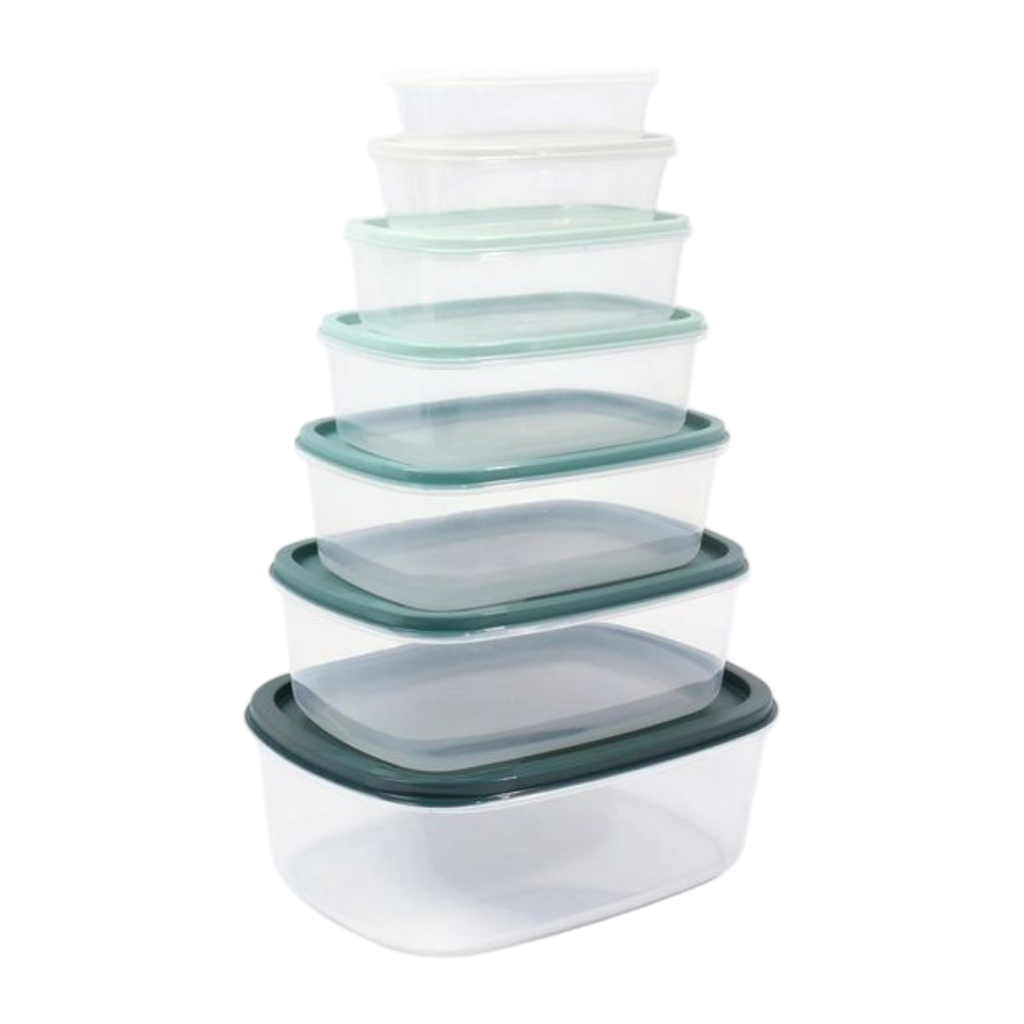 Dark Blue 7 pcs Rectangle Plastic Lunch Containers BPA Free