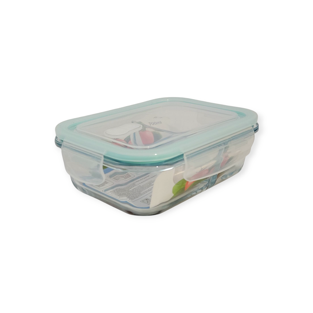 700ml Oven Safe Glass Container Lock Lid rectangle divider 