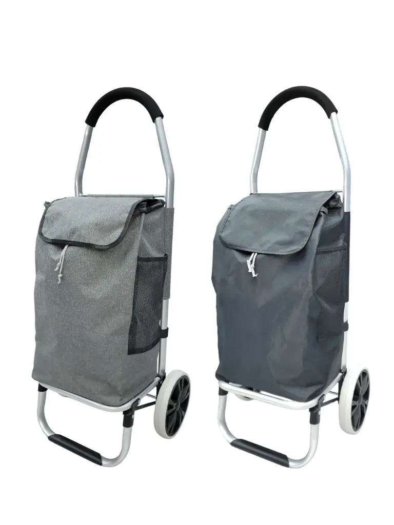Big Wheel Shopping Trolley Cart 2 assorted colours with side pockets 
