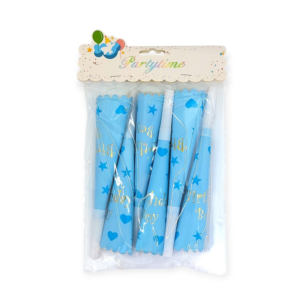 6 pcs Light Blue Party blowers