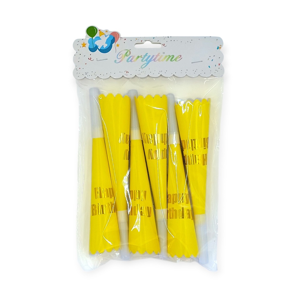 6 pcs Yellow  Party blowers