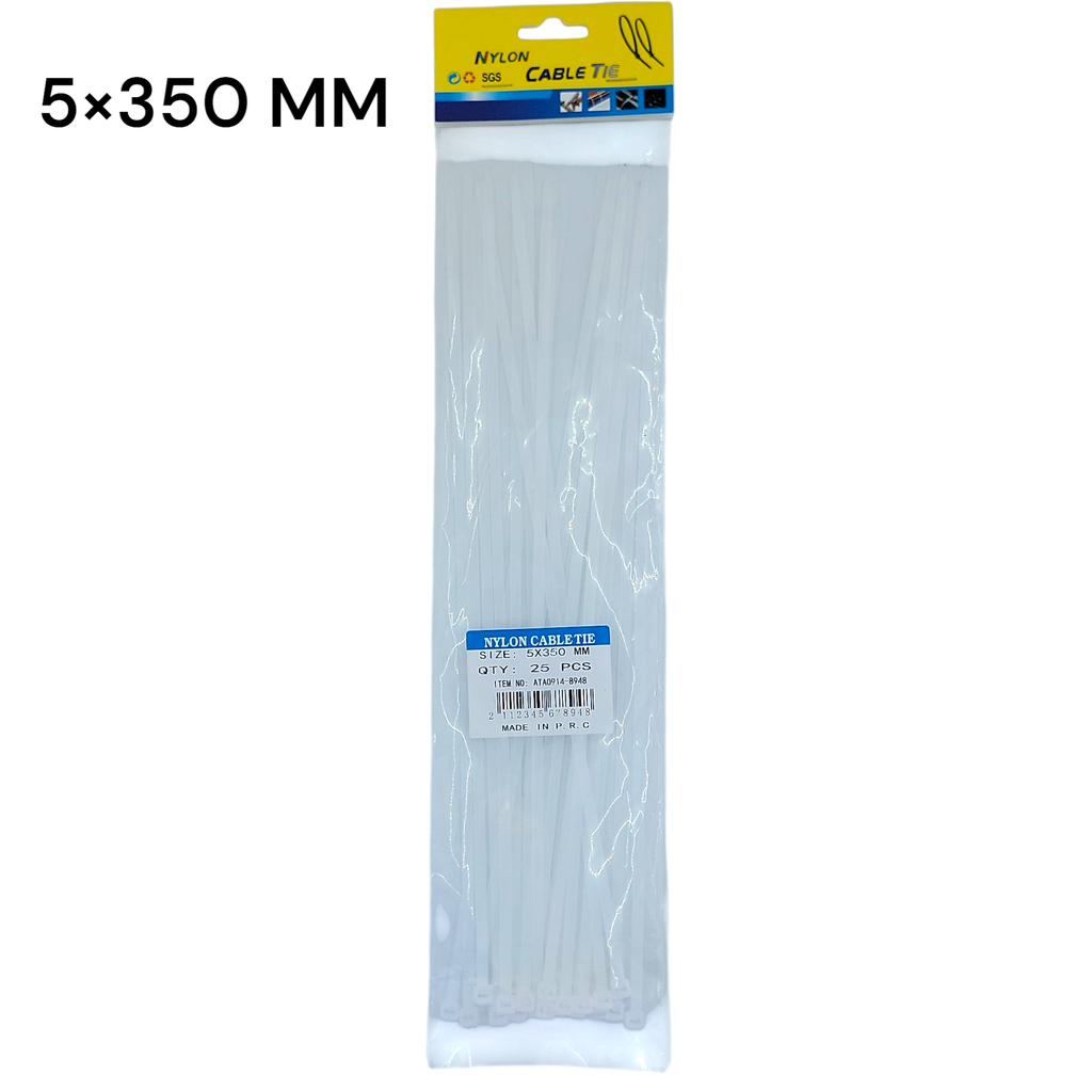 25pcs 5×350mm Nylon Zip tie 