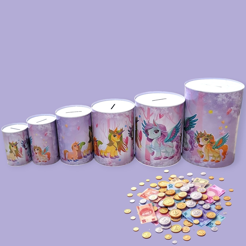 Purple unicorn piggy bank