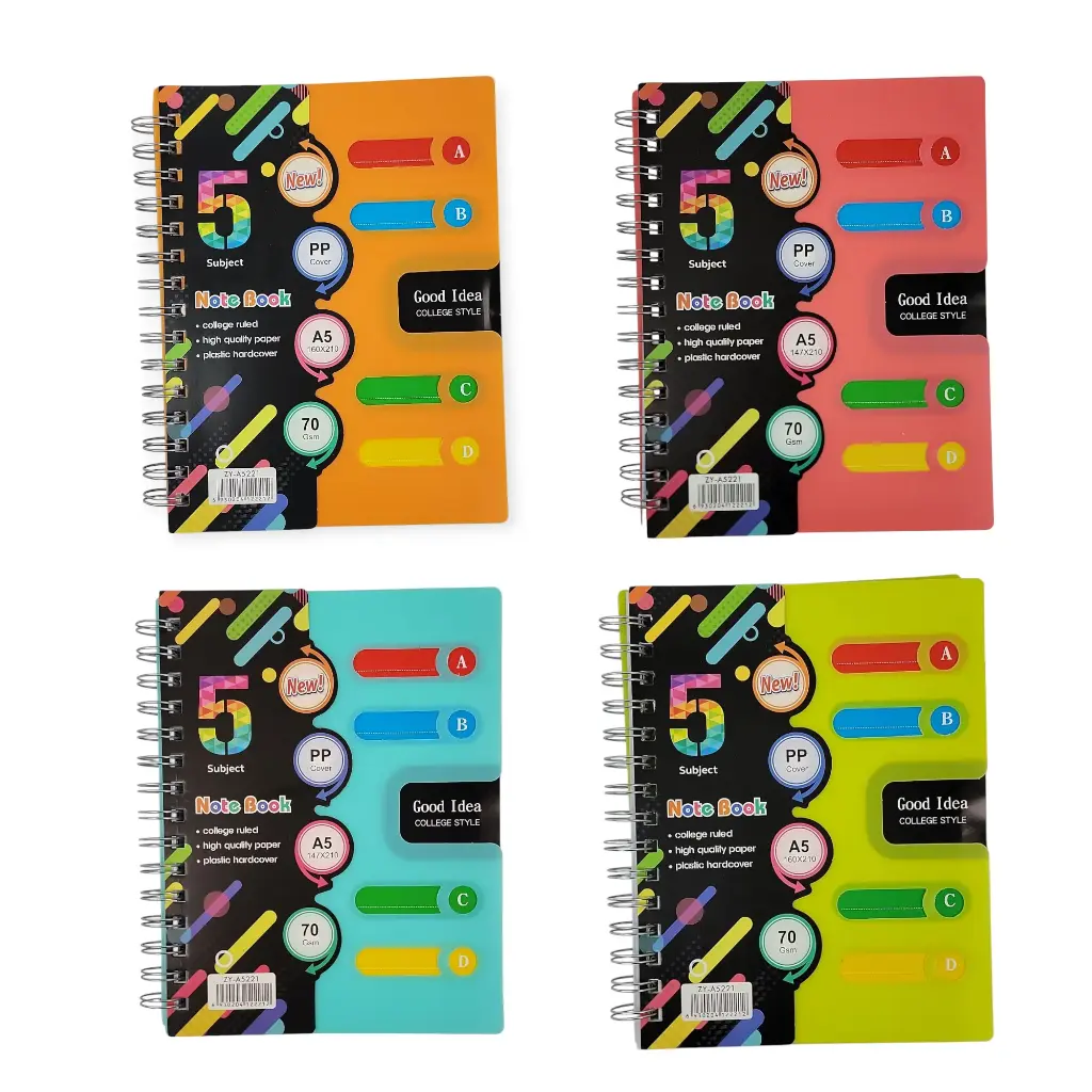 A5 5 Subject Notebook 21cm×16cm (Aspen)
