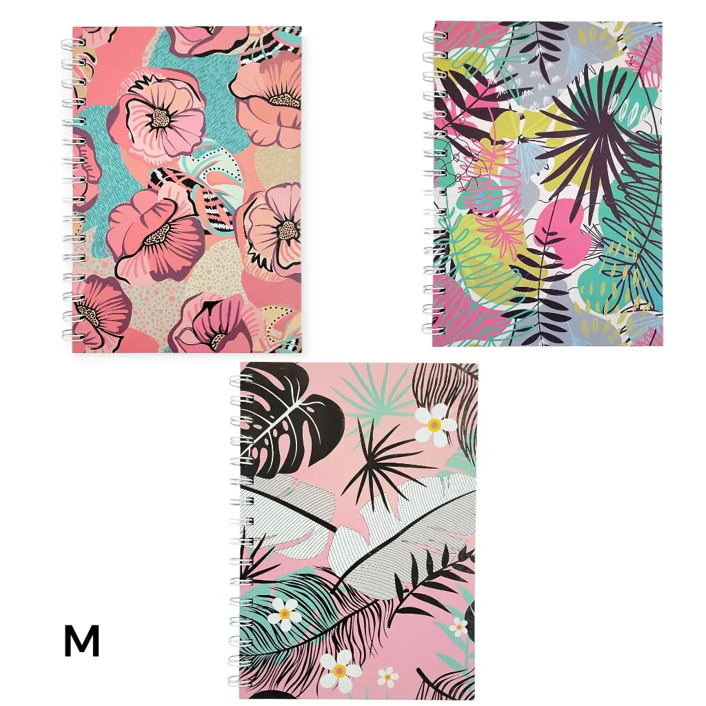 Medium Notebook with Colourful Plants Cover 21cm×15cm (Aspen)