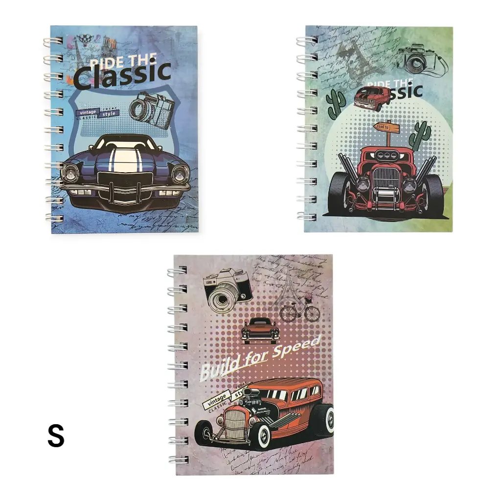 Small Classic Car Notebook (with ride the classic quote) 15cm×11cm (Aspen)