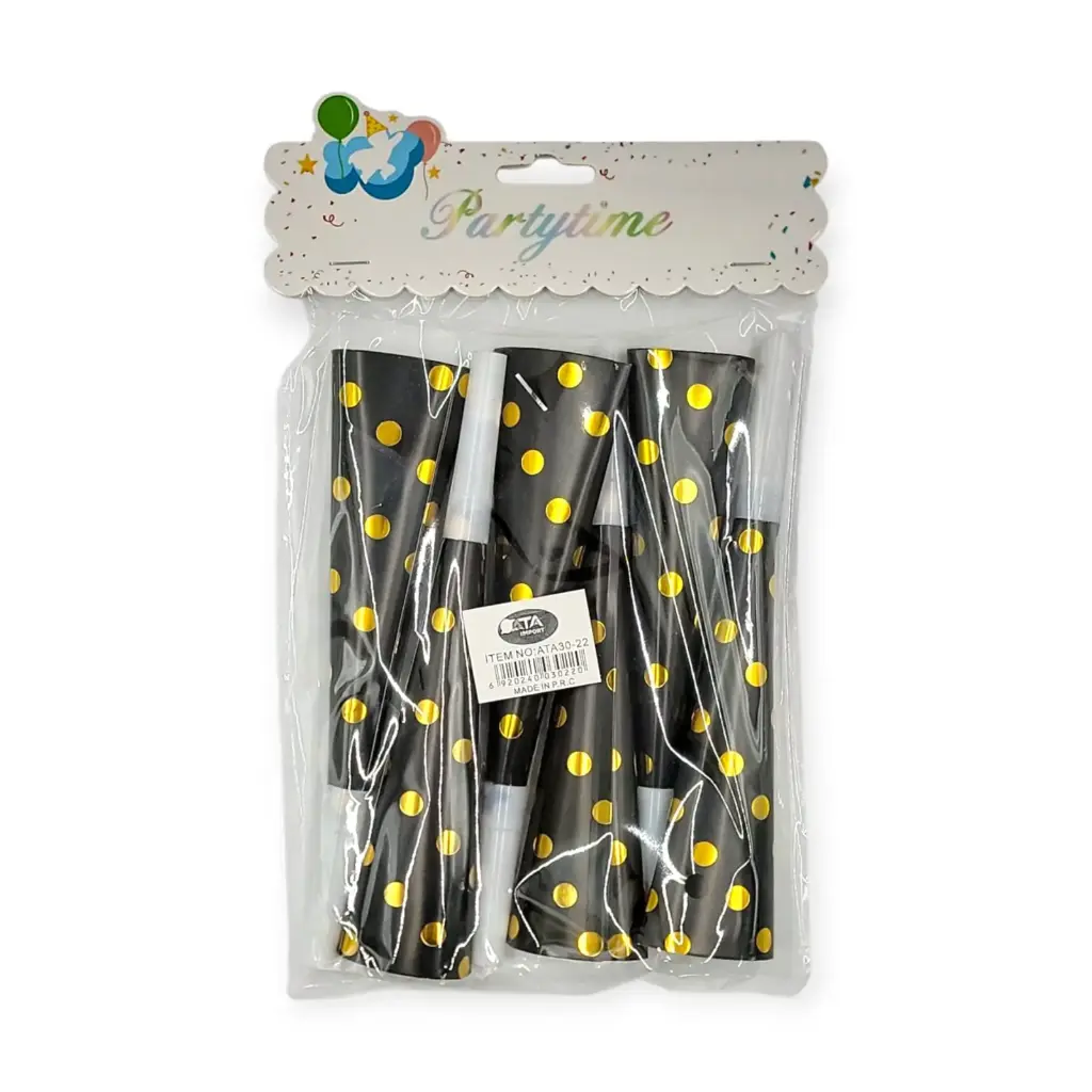 6 pcs Birthday Blowout Black