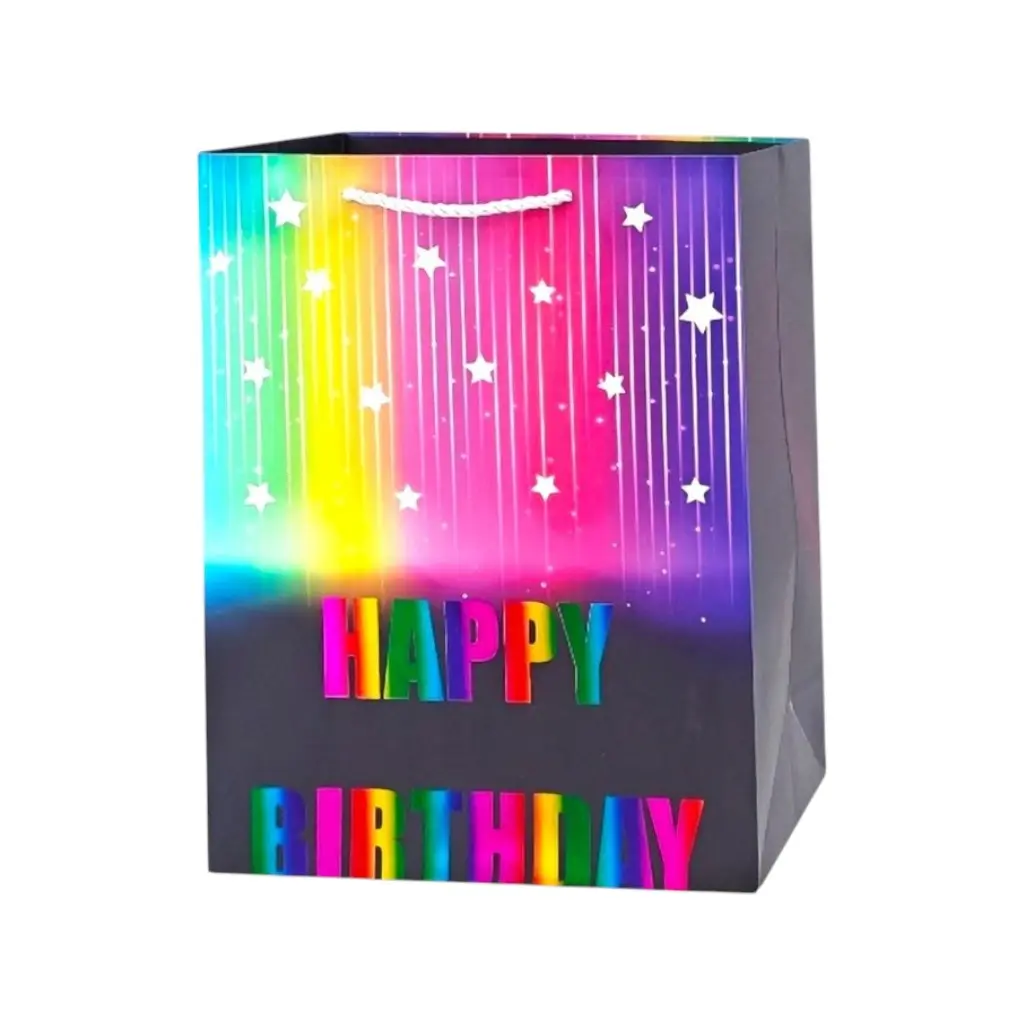 Rainbow HBD Large Gift Bag Stars