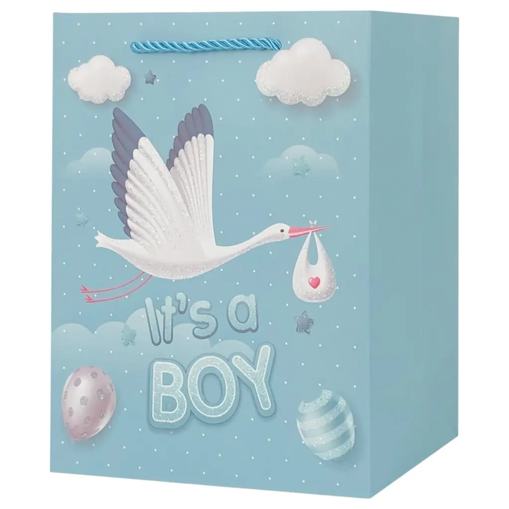 It's A boy XXL Jumbo Gift Bag Blue Swan