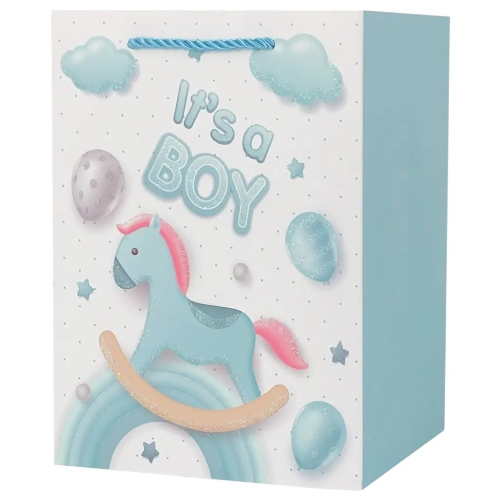 It's A boy XXL Jumbo Gift bag Blue Pony
