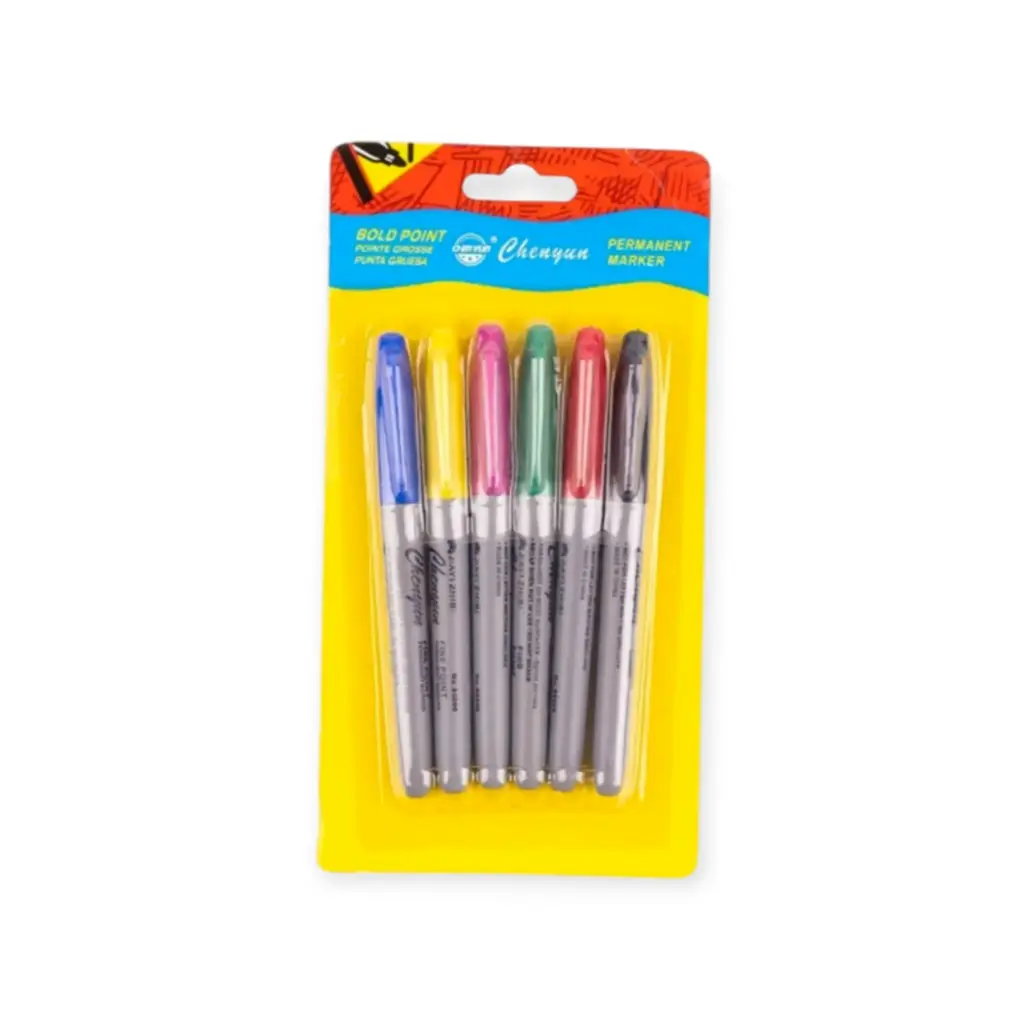 Bold Point Permanent Marker (6 pieces)