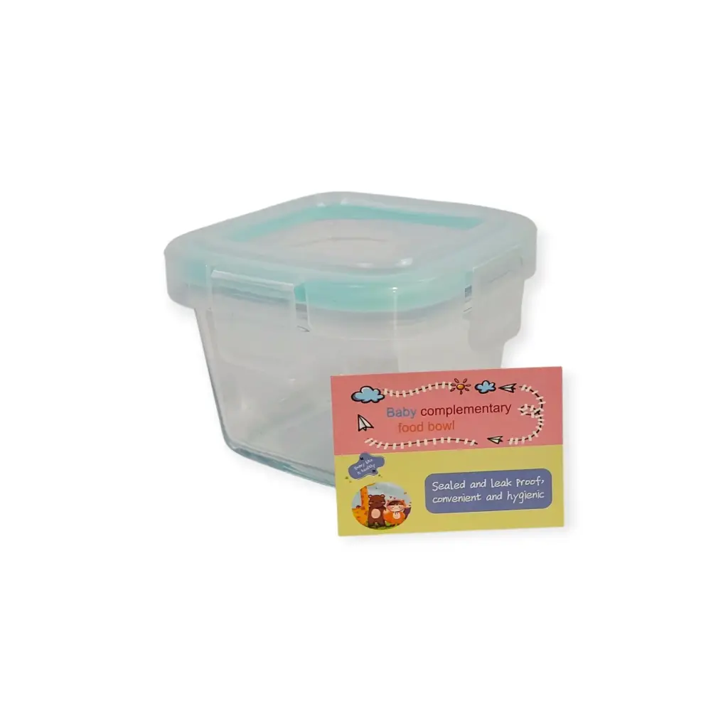 160ml Oven Safe Glass Container Lock Lid Square (Baby complementary)