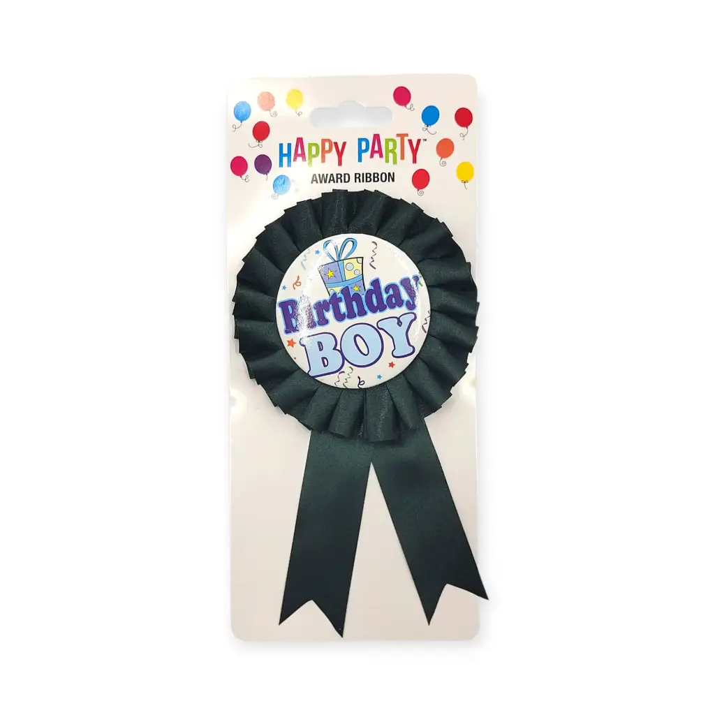 Birthday Ribbon Green Balloon Boy