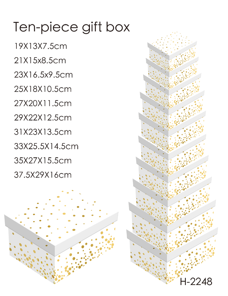 10 Piece Gift Box (Gold Polka Dot)