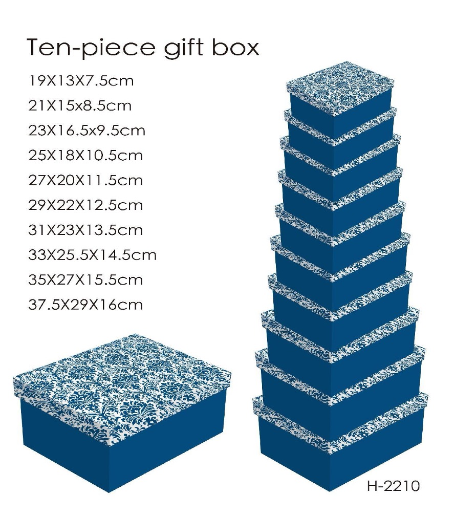 10 Piece Gift Box (Blue willow pattern)