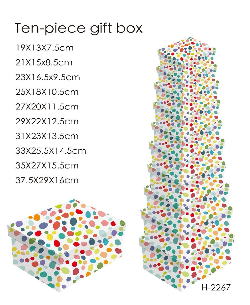10 Piece Gift Box (Rainbow sprinkled Dots)