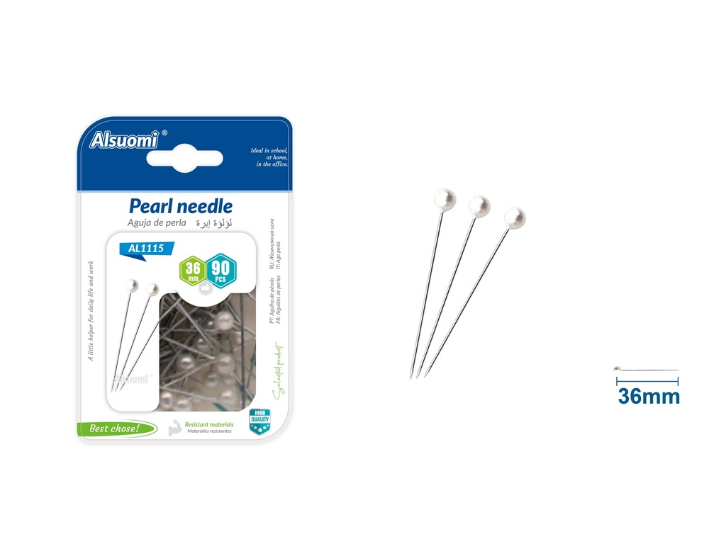 Pearl needle 36mm/1.40" 90pcs (Alsuomi)
