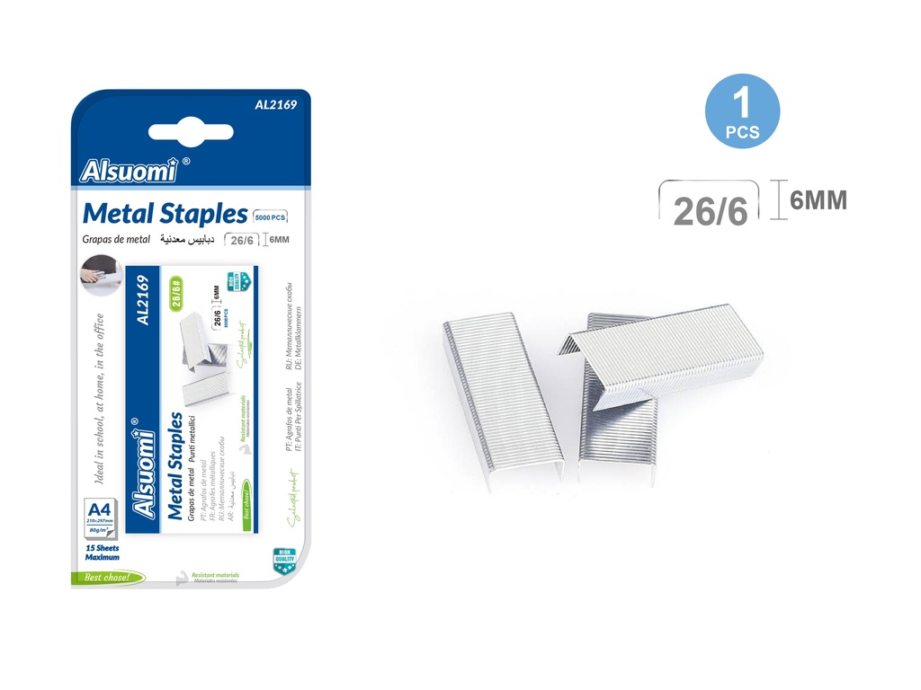 Metal Staples 6mm/ 0.23mm (5000pcs) (Alsuomi)