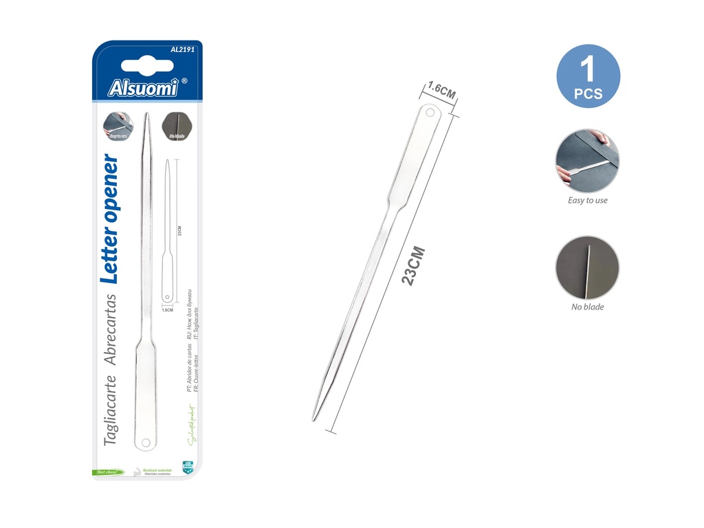 Letter opener 1pcs 23*1.6cm/ 9*0.62" (Alsuomi)