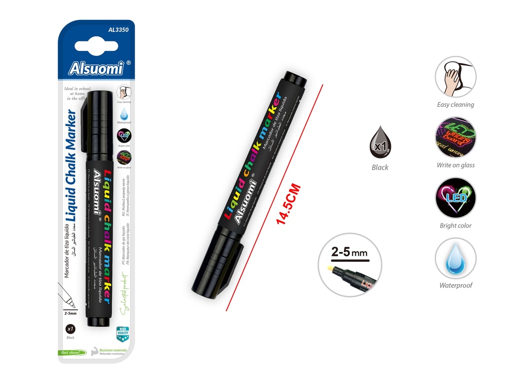 Liquid Chalk Marker (Black) (Alsuomi)
