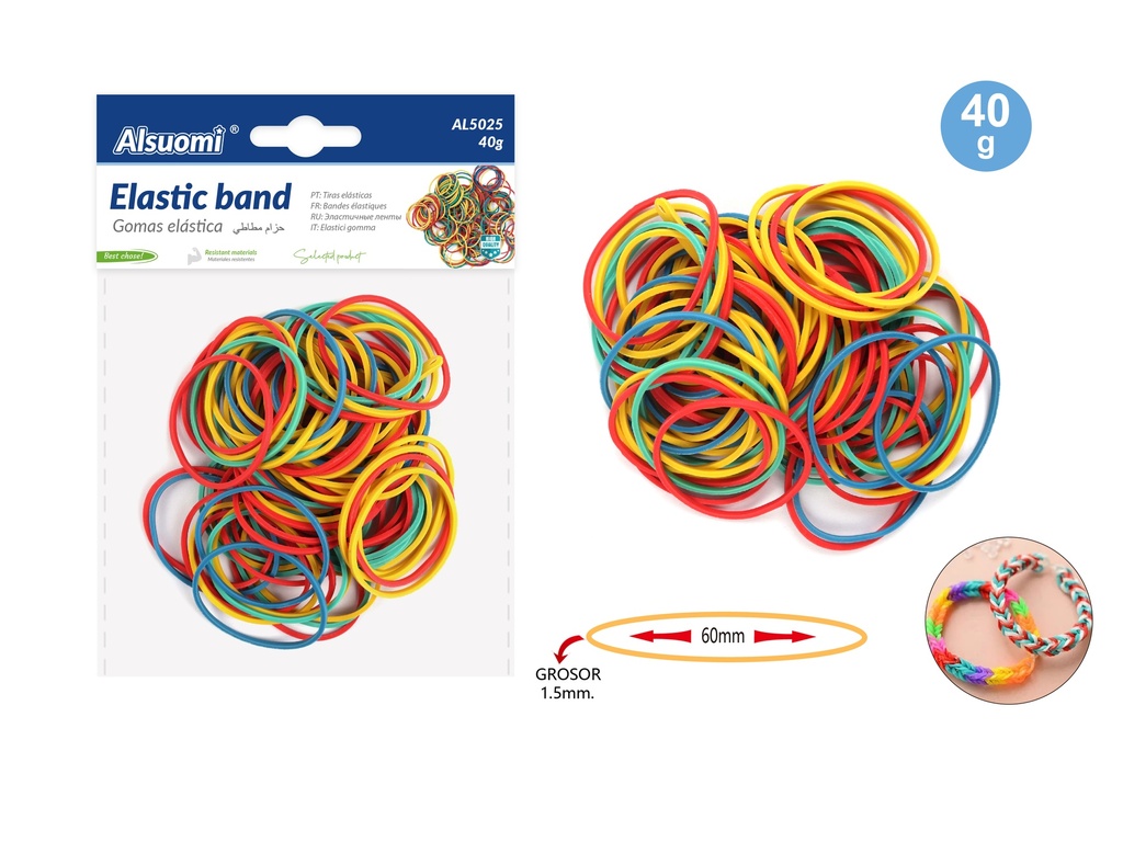Colorful Elastic band 40g 60mm (Alsuomi)