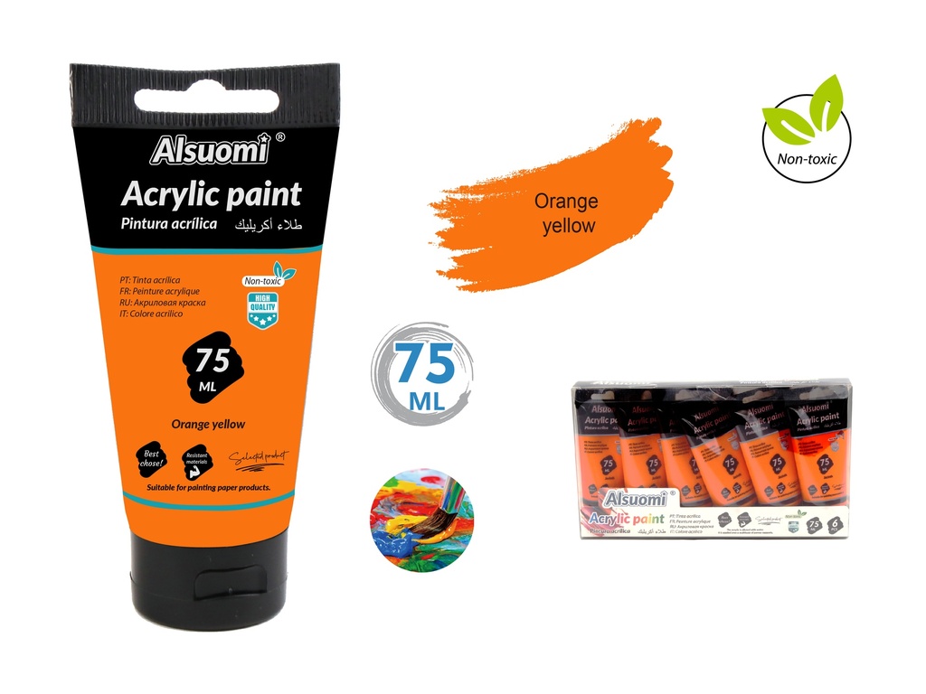Acryclic Paint 75ml orange yellow (Alsuomi)