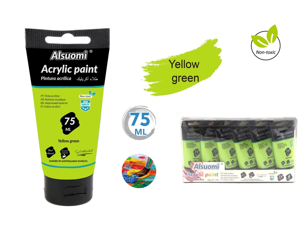 Acryclic Paint 75ml Yellow Green (Alsuomi)