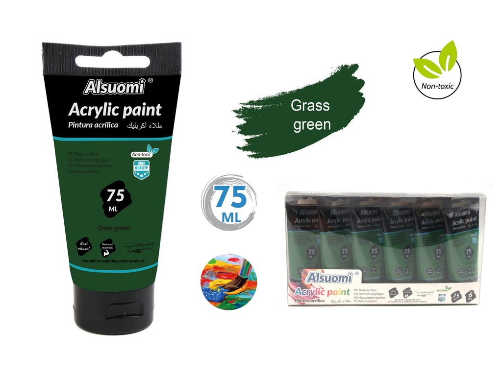 Acryclic Paint 75ml Grass green (Alsuomi)