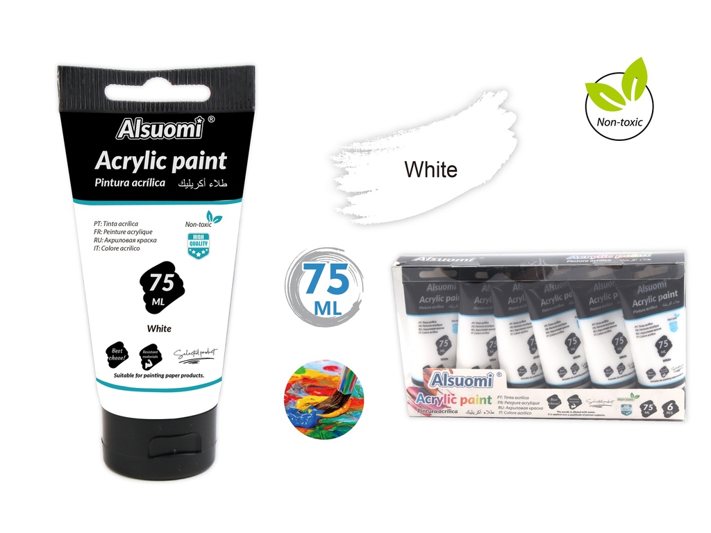 Acryclic Paint 75ml White (Alsuomi)