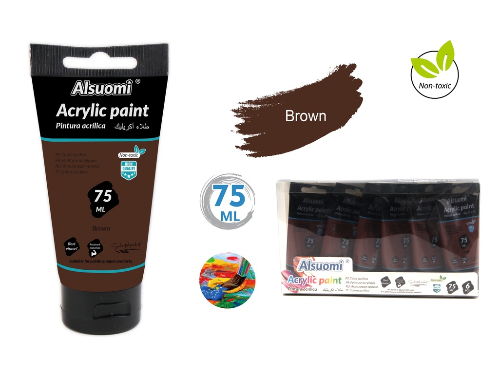 Acryclic Paint 75ml Brown (Alsuomi)