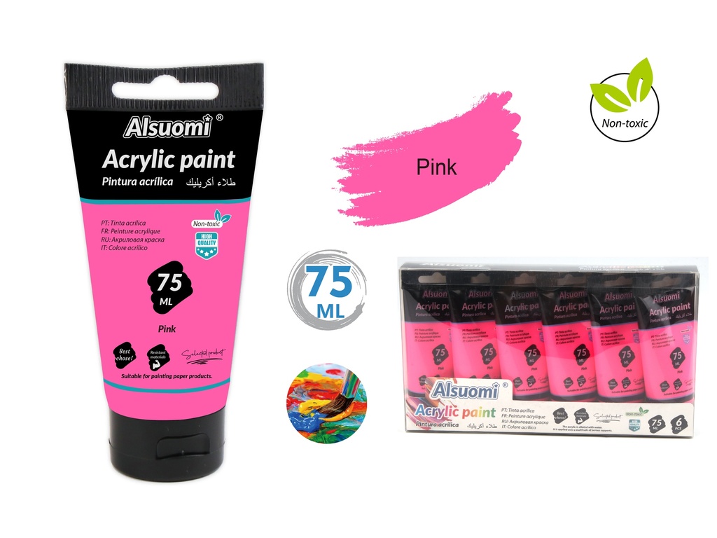 Acryclic Paint 75ml Pink (Alsuomi)
