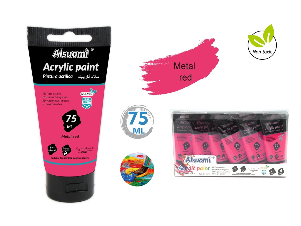 Acryclic Paint 75ml Metal Red (Alsuomi)