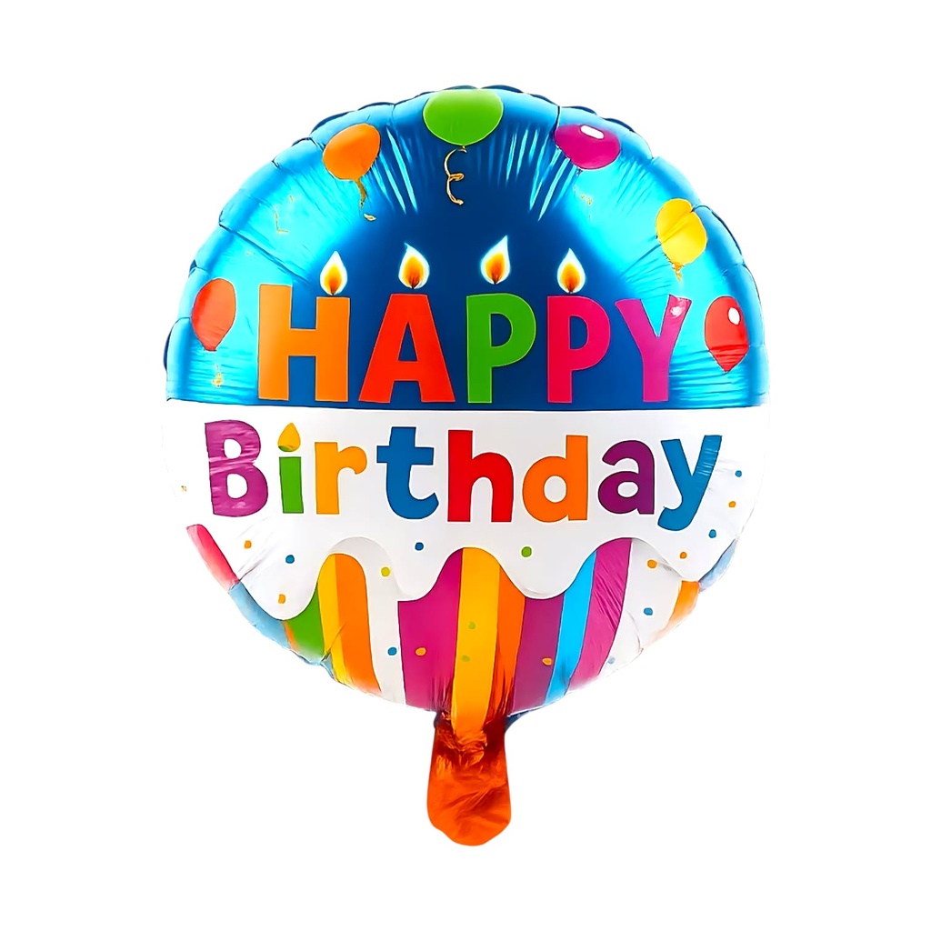 Cake Birthday foil Balloon with candles 18"