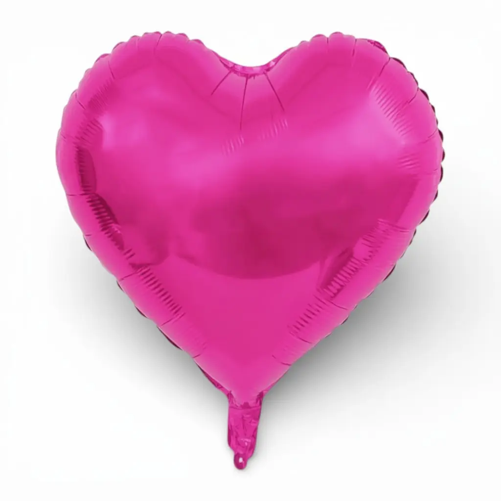 Heart Shaped Foil Balloon 18" hot pink