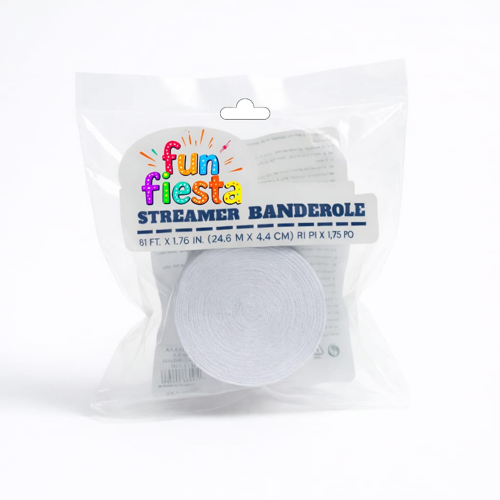 Crepe Paper streamer 81ft (White) Fun fiesta