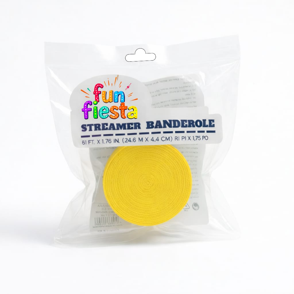 Crepe Paper streamer 81ft (Yellow) Fun fiesta