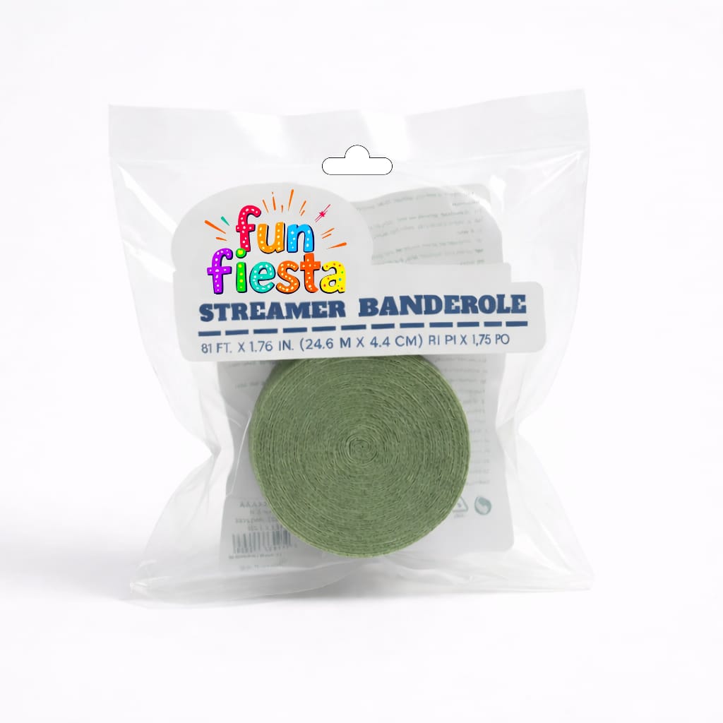 Crepe Paper streamer 81ft (olive green) Fun fiesta