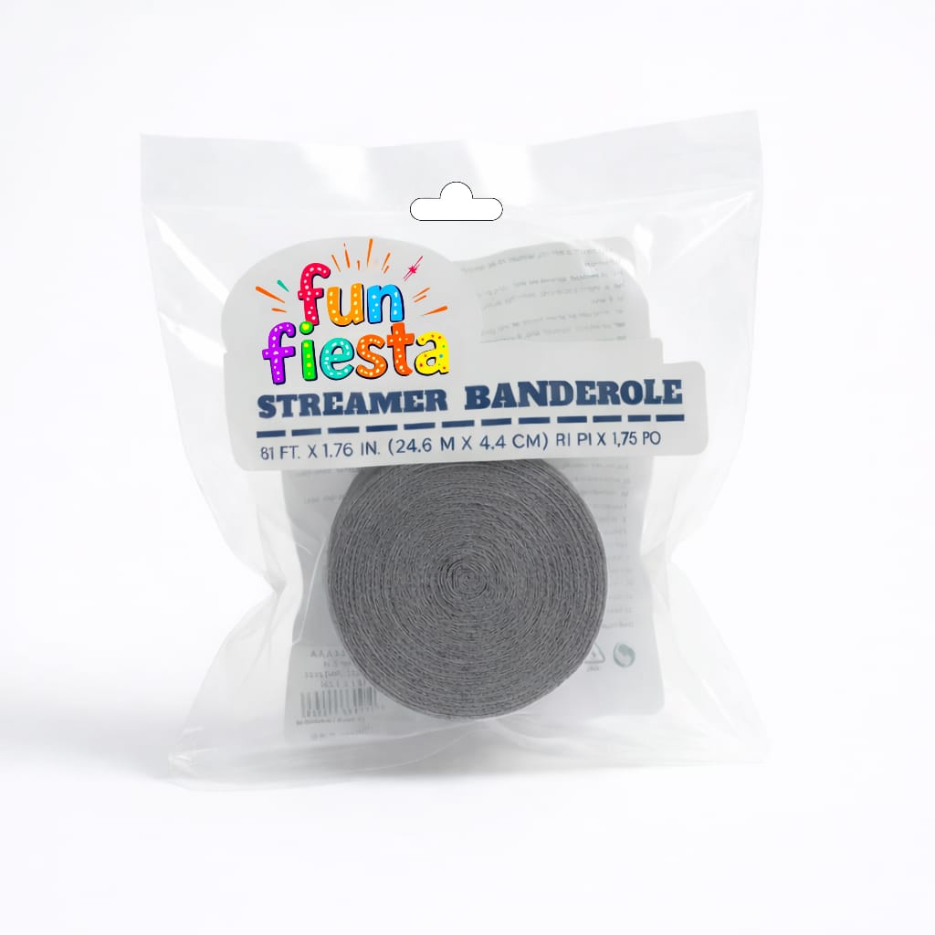 Crepe Paper streamer 81ft (Grey) Fun fiesta