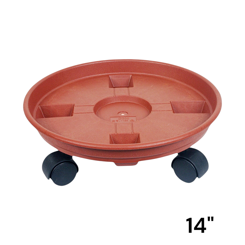 plant caddy with a saucer tray 14"