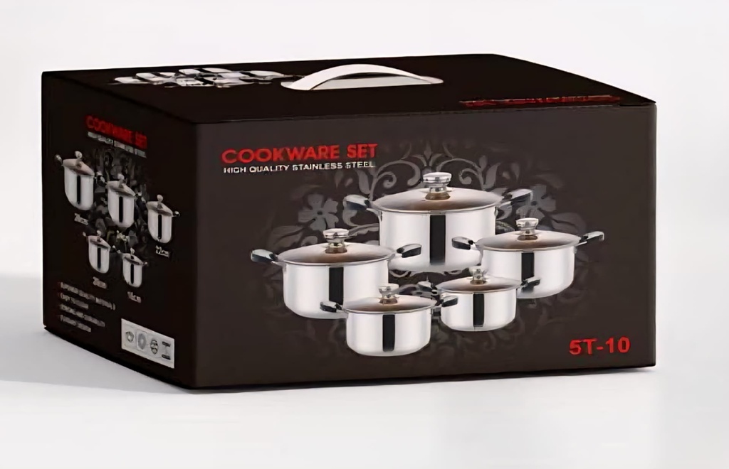 6 Set Casserole with Glass lid plastic handles