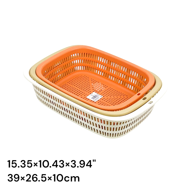 15.40" Round Edged rectangular Kitchen basket 3 piece set (Domus)