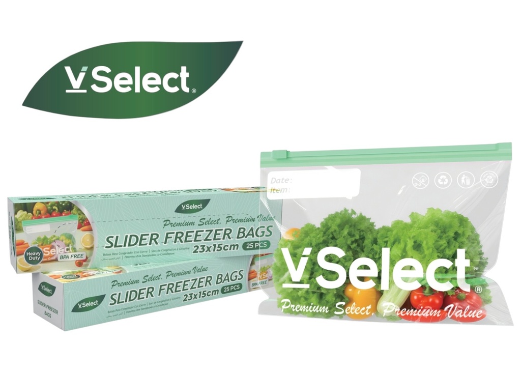VSelect Slider Freezer Bags 23cm*15cm 
25PCS/Pack