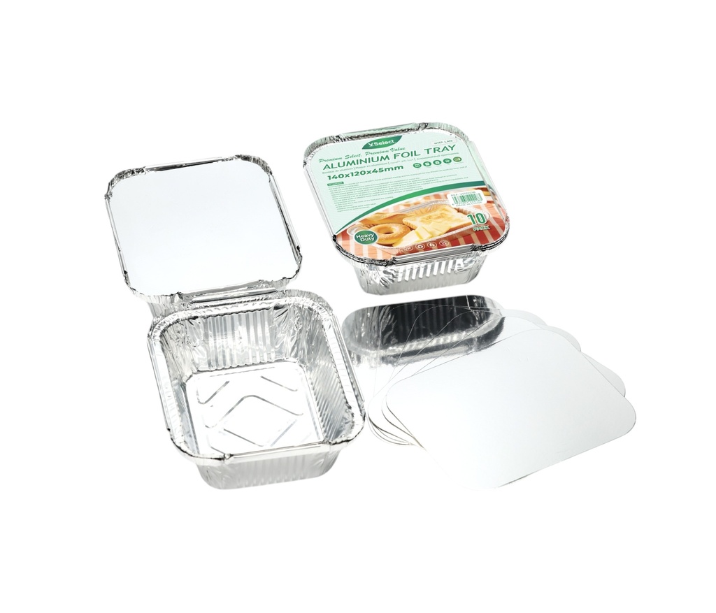 VSelect Aluminum Foil Tray  With Lid 140*120*45mm  10PACK 