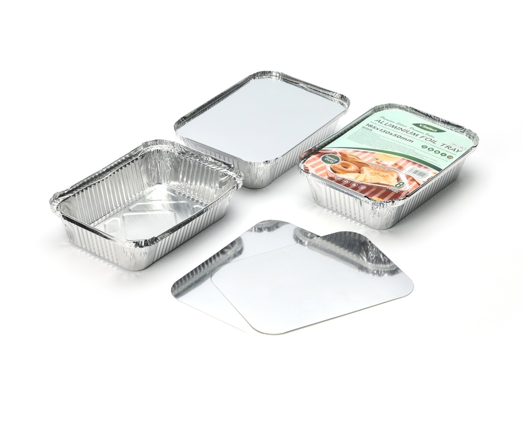 VSelect Aluminum Foil Tray  With Lid 185*130*50mm 10PACK 