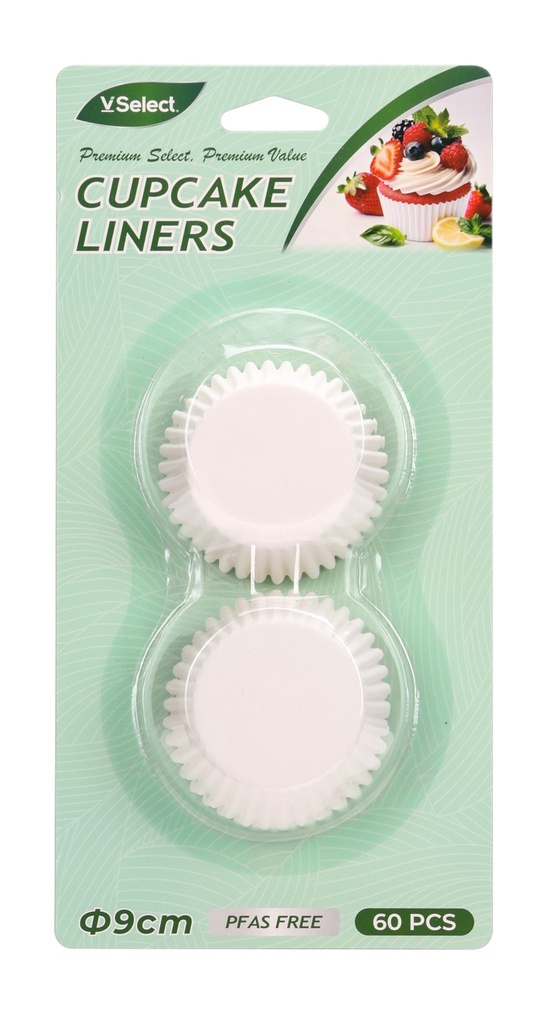 VSelect Cupcake Liners 9cm 60PCS/Pack White 