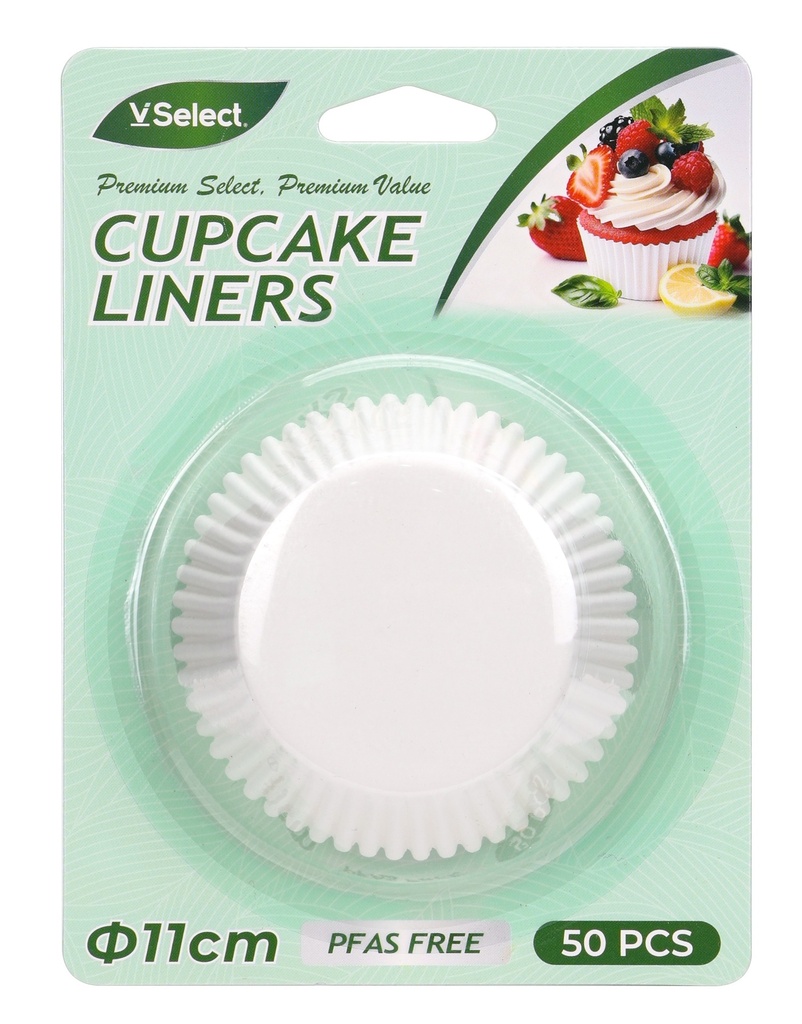 VSelect Cupcake Liners 11cm 50PCS/Pack White 
