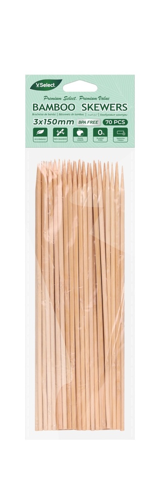 VSelect Bamboo Skewers 70PCS/Pack 3*150mm 