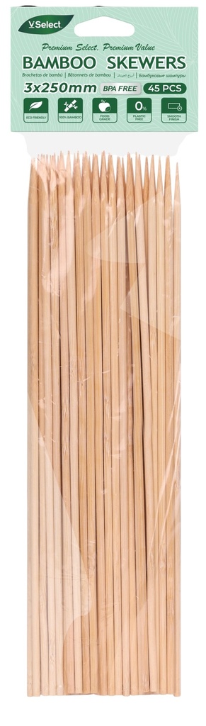 VSelect Bamboo Skewers 45PCS/Pack 3*250mm 
