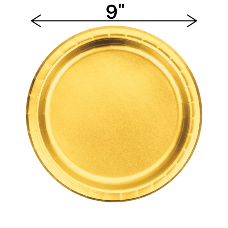 Fun Fiesta 16ct 9" Paper Plates, Gold